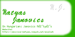 matyas janovics business card